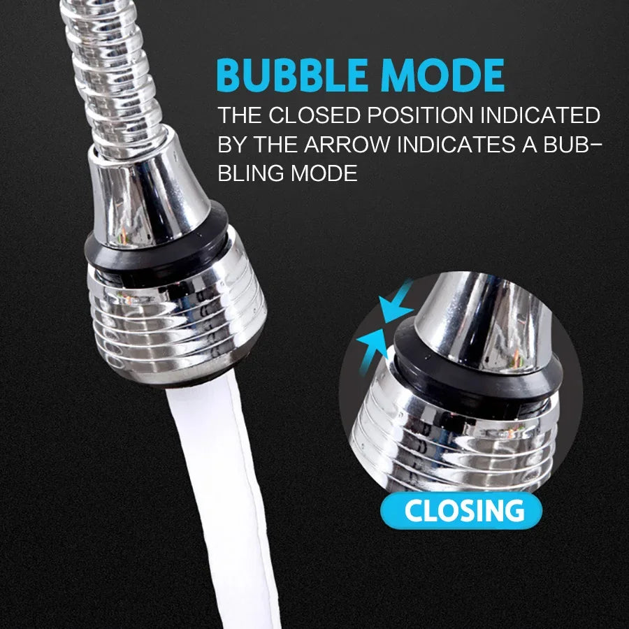 Kitchen Faucet Sprinkler Extender – Stainless Steel Rotating Splash-Proof Water-Saving Device