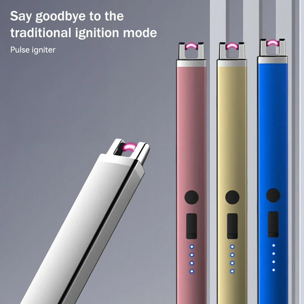 Electric Arc Ignition Windproof Plasma Lighter – USB Rechargeable Flameless Candle & BBQ Lighter