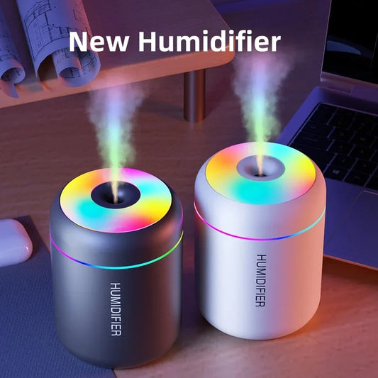 180ML Mini USB Air Humidifier & Aroma Diffuser – Electric Essential Oil Purifier with LED Lights