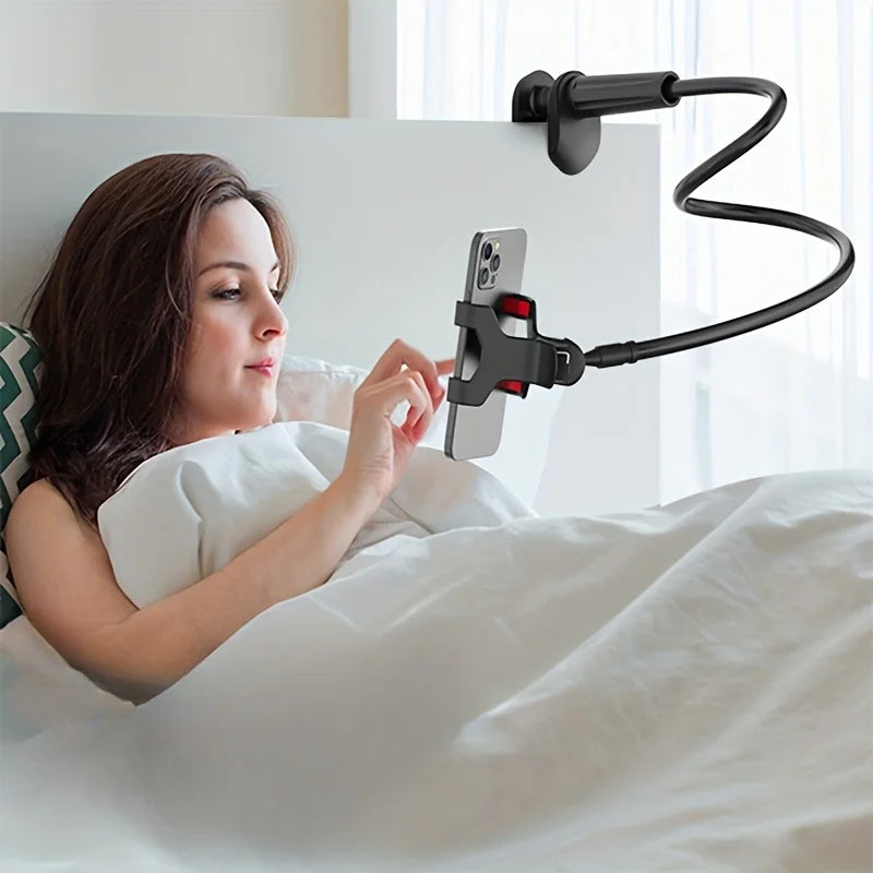 Lazy Gooseneck Phone Holder – Flexible Desktop & Bedside Clamp for Live Streaming & Hands-Free Use