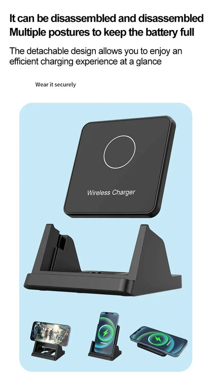 30W Wireless Charger Pad Stand Desktop Ultra-thin Mobile Phone For iPhone 15 14 13 12 Samsung Xiaomi Fast Charging Dock Station