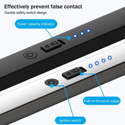 Electric Arc Ignition Windproof Plasma Lighter – USB Rechargeable Flameless Candle & BBQ Lighter