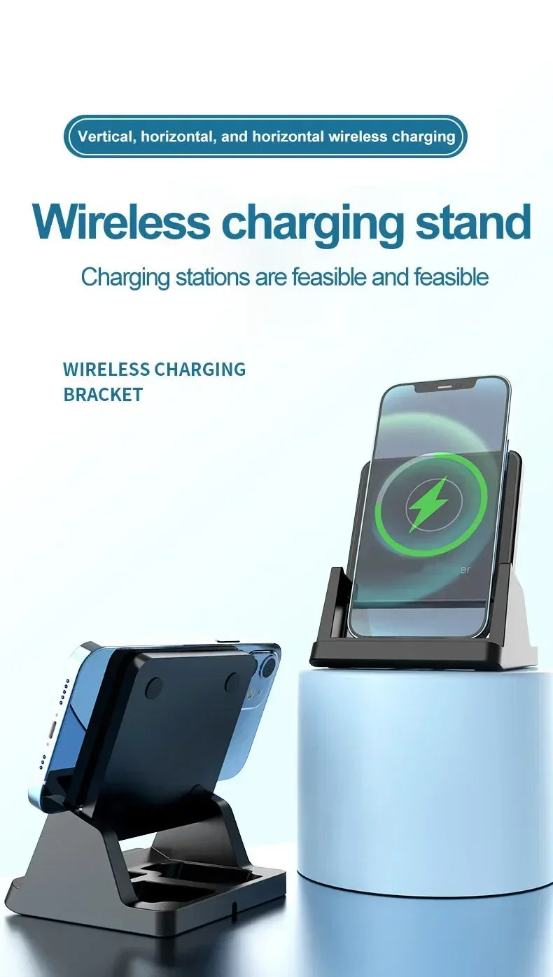 30W Wireless Charger Pad Stand Desktop Ultra-thin Mobile Phone For iPhone 15 14 13 12 Samsung Xiaomi Fast Charging Dock Station