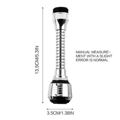 Kitchen Faucet Sprinkler Extender – Stainless Steel Rotating Splash-Proof Water-Saving Device