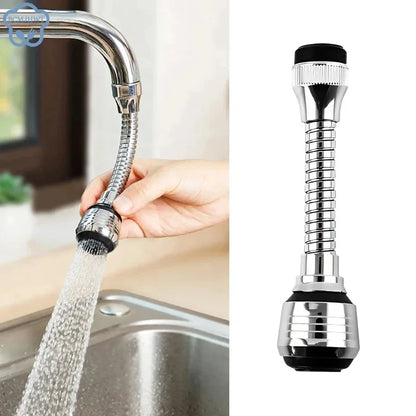 Kitchen Faucet Sprinkler Extender – Stainless Steel Rotating Splash-Proof Water-Saving Device