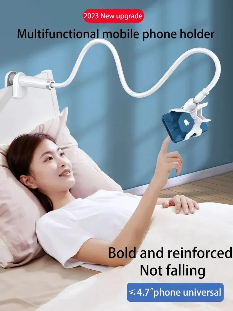Lazy Gooseneck Phone Holder – Flexible Desktop & Bedside Clamp for Live Streaming & Hands-Free Use