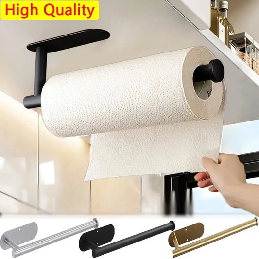 Kitchen & Bathroom Adhesive Paper Towel Holder – Wall-Mount Toilet Roll & Napkin Rack