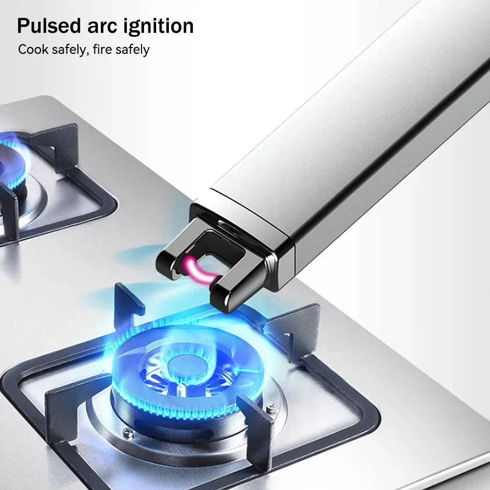Electric Arc Ignition Windproof Plasma Lighter – USB Rechargeable Flameless Candle & BBQ Lighter
