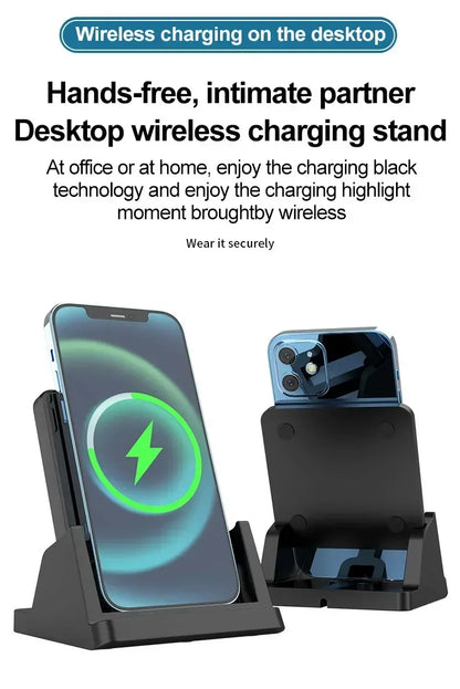 30W Wireless Charger Pad Stand Desktop Ultra-thin Mobile Phone For iPhone 15 14 13 12 Samsung Xiaomi Fast Charging Dock Station