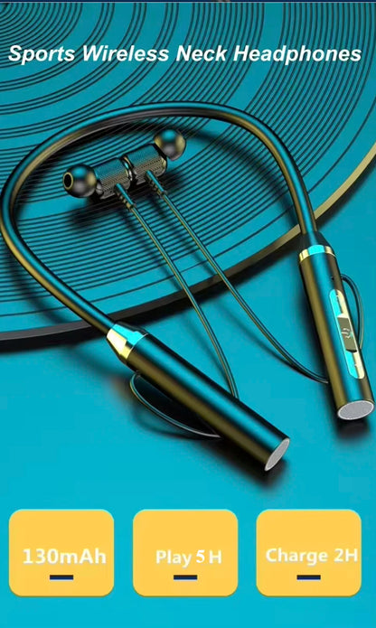 Wireless Bluetooth Neckband Earphones – Magnetic Sports Headset with LED Display