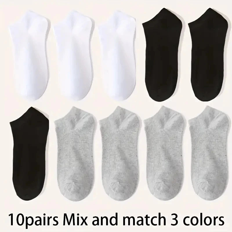 5/10-Pack Unisex Comfort-Fit Ankle Socks – Breathable & Lightweight for Sports & Daily Wear