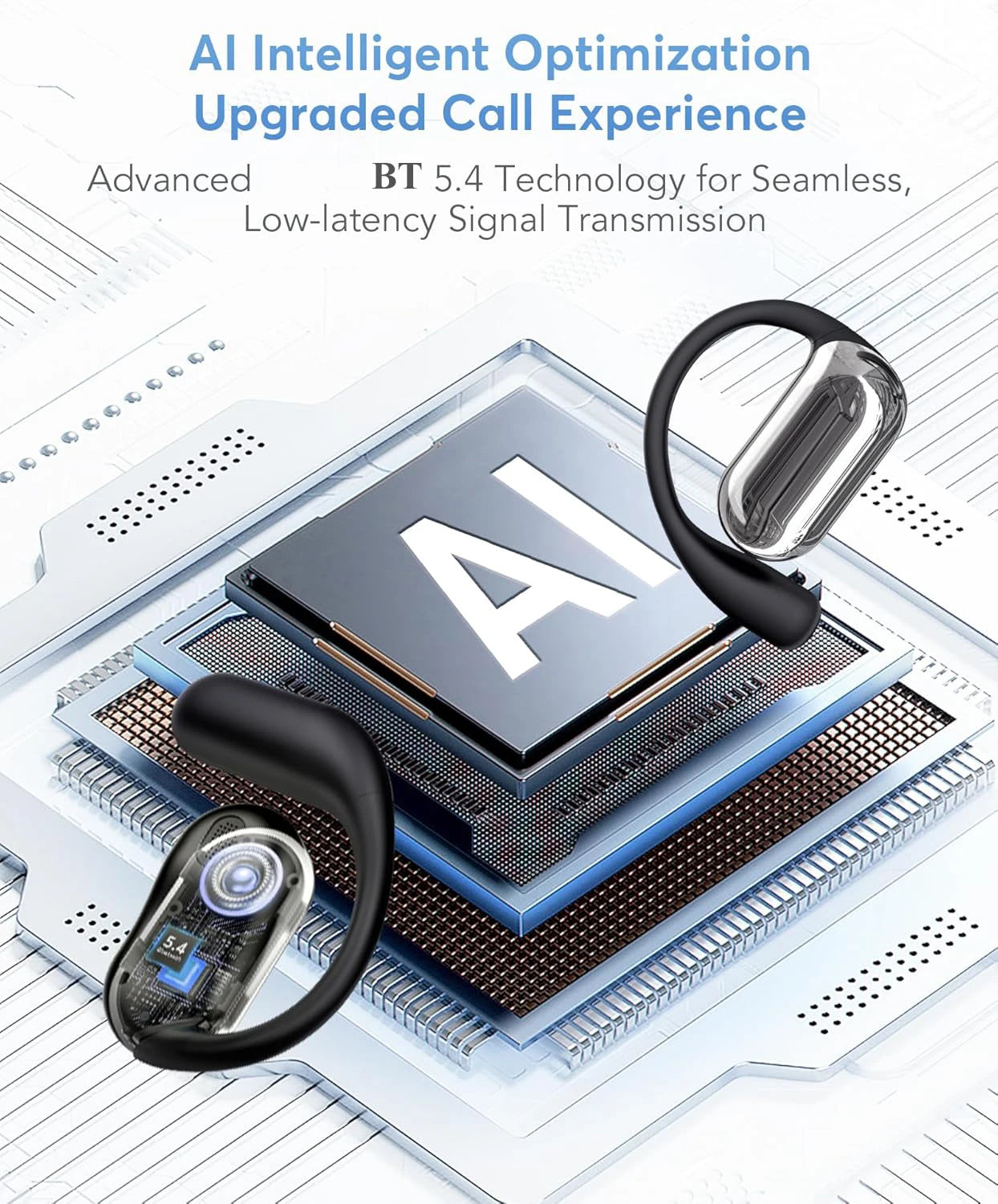 UYUXIO Real Time Translator Headphones AI Language Translation Earbuds 144 Languages & Accents 3 in 1 OWS Ear Buds for Business