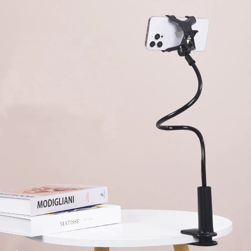 Lazy Gooseneck Phone Holder – Flexible Desktop & Bedside Clamp for Live Streaming & Hands-Free Use