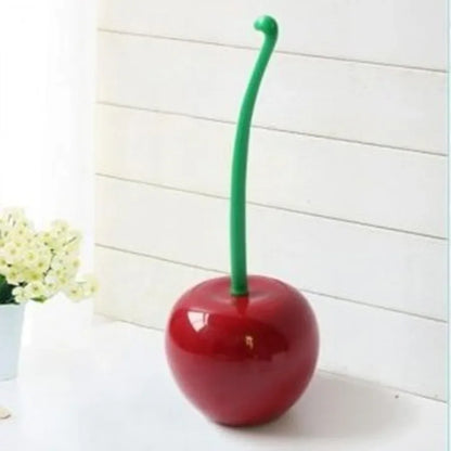 Red Cherry-Shaped Toilet Brush with Holder – Creative Bathroom Accessory