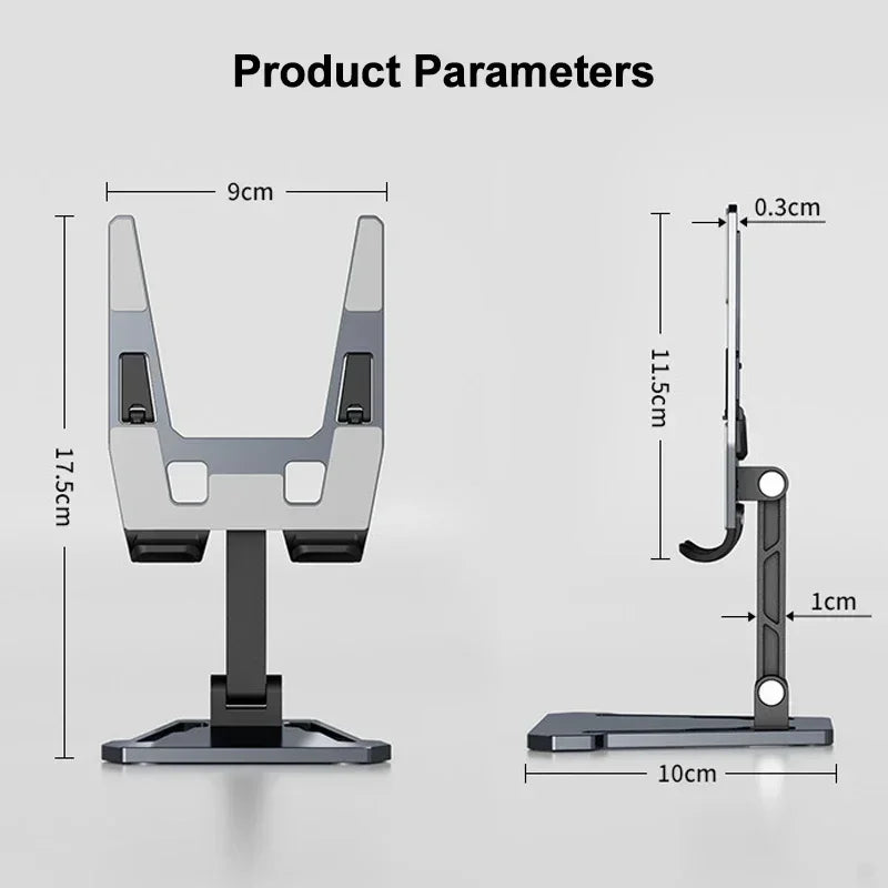 FZ01 Aluminum Alloy Foldable Adjustable Desktop Stand – Universal Phone & Tablet Holder
