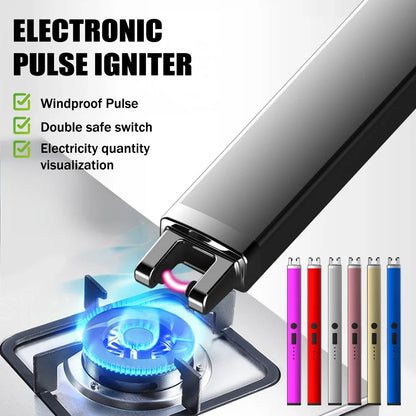 Electric Arc Ignition Windproof Plasma Lighter – USB Rechargeable Flameless Candle & BBQ Lighter