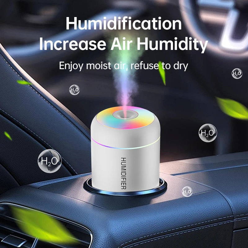 180ML Mini USB Air Humidifier & Aroma Diffuser – Electric Essential Oil Purifier with LED Lights