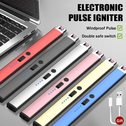 Electric Arc Ignition Windproof Plasma Lighter – USB Rechargeable Flameless Candle & BBQ Lighter