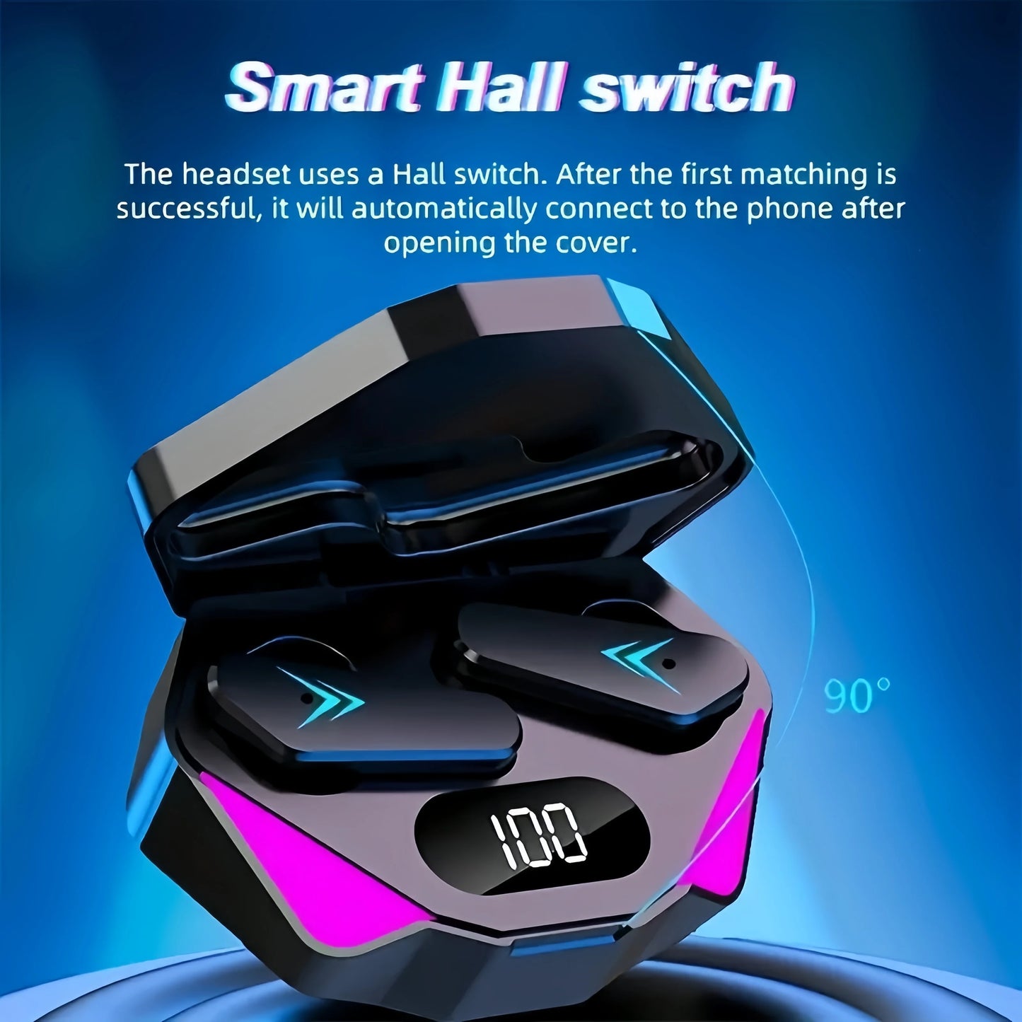 X15 TWS Wireless Bluetooth Earbuds – LED Display Noise-Cancelling Gaming Headphones with Mic