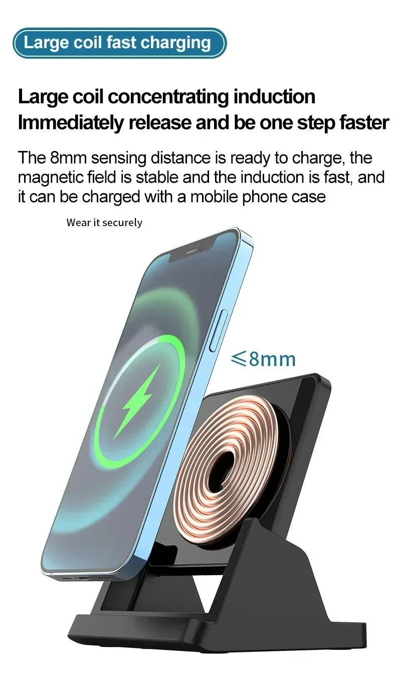 30W Wireless Charger Pad Stand Desktop Ultra-thin Mobile Phone For iPhone 15 14 13 12 Samsung Xiaomi Fast Charging Dock Station