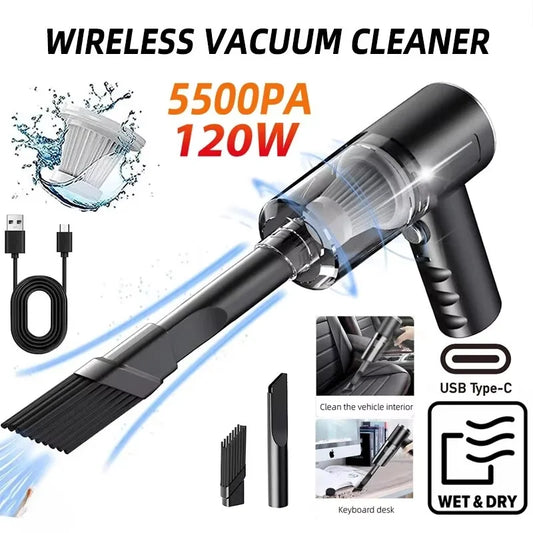 120W Wireless Handheld Vacuum Cleaner – Powerful Portable Cleaner for Home & Car