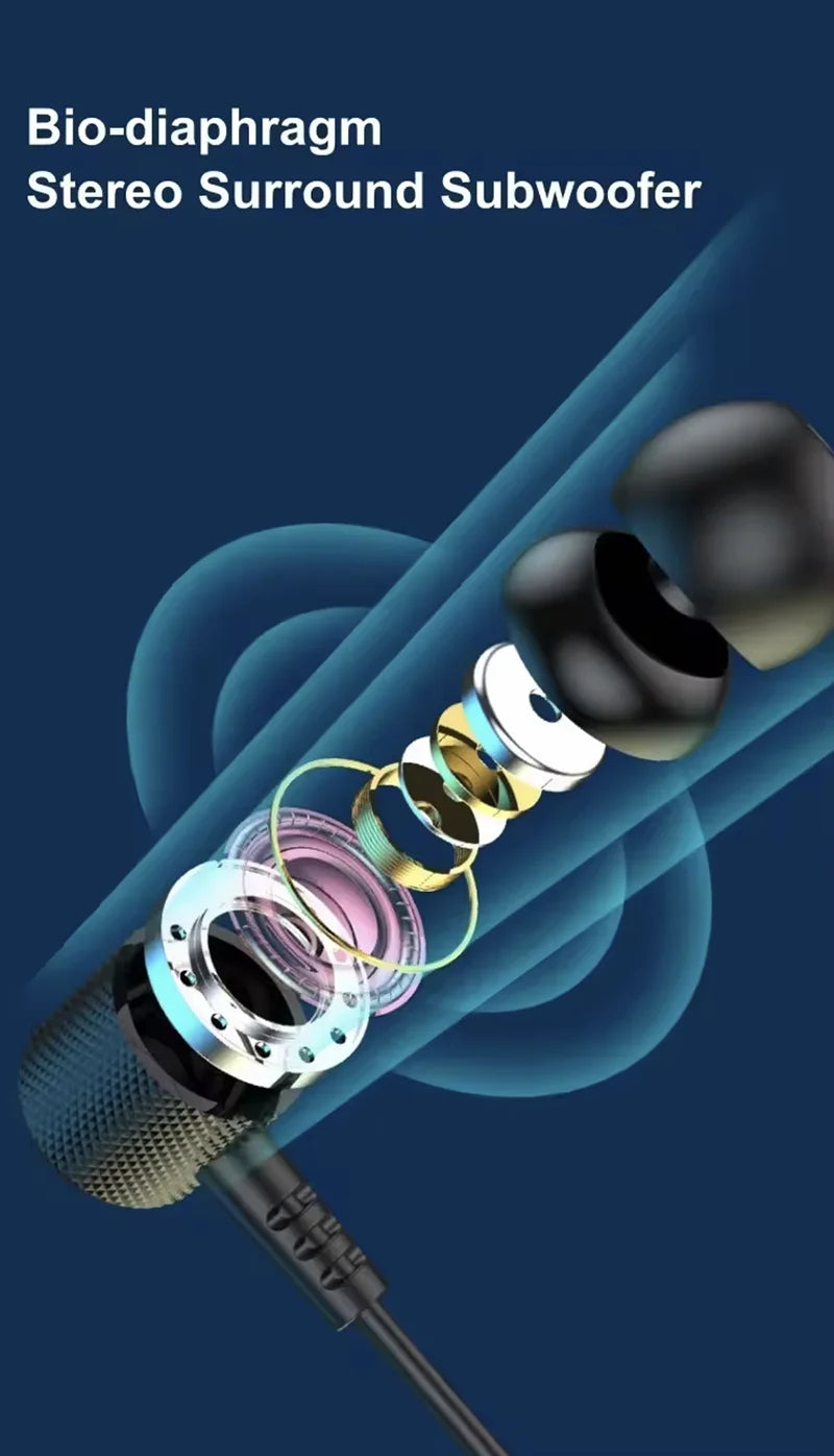 Wireless Bluetooth Neckband Earphones – Magnetic Sports Headset with LED Display