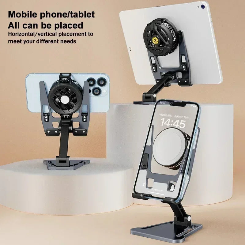 FZ01 Aluminum Alloy Foldable Adjustable Desktop Stand – Universal Phone & Tablet Holder