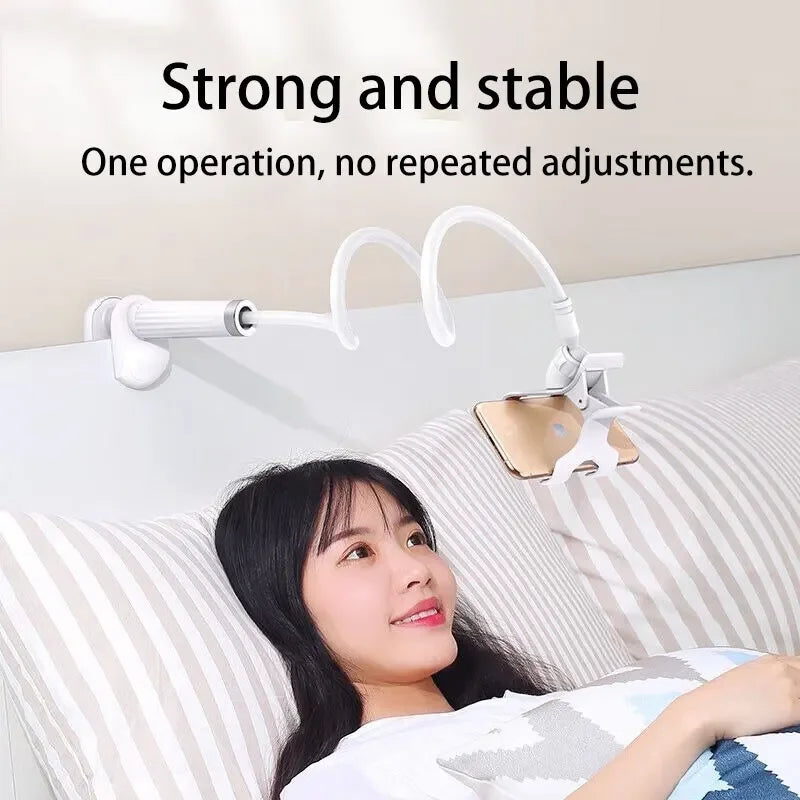 Lazy Gooseneck Phone Holder – Flexible Desktop & Bedside Clamp for Live Streaming & Hands-Free Use
