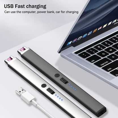 Electric Arc Ignition Windproof Plasma Lighter – USB Rechargeable Flameless Candle & BBQ Lighter