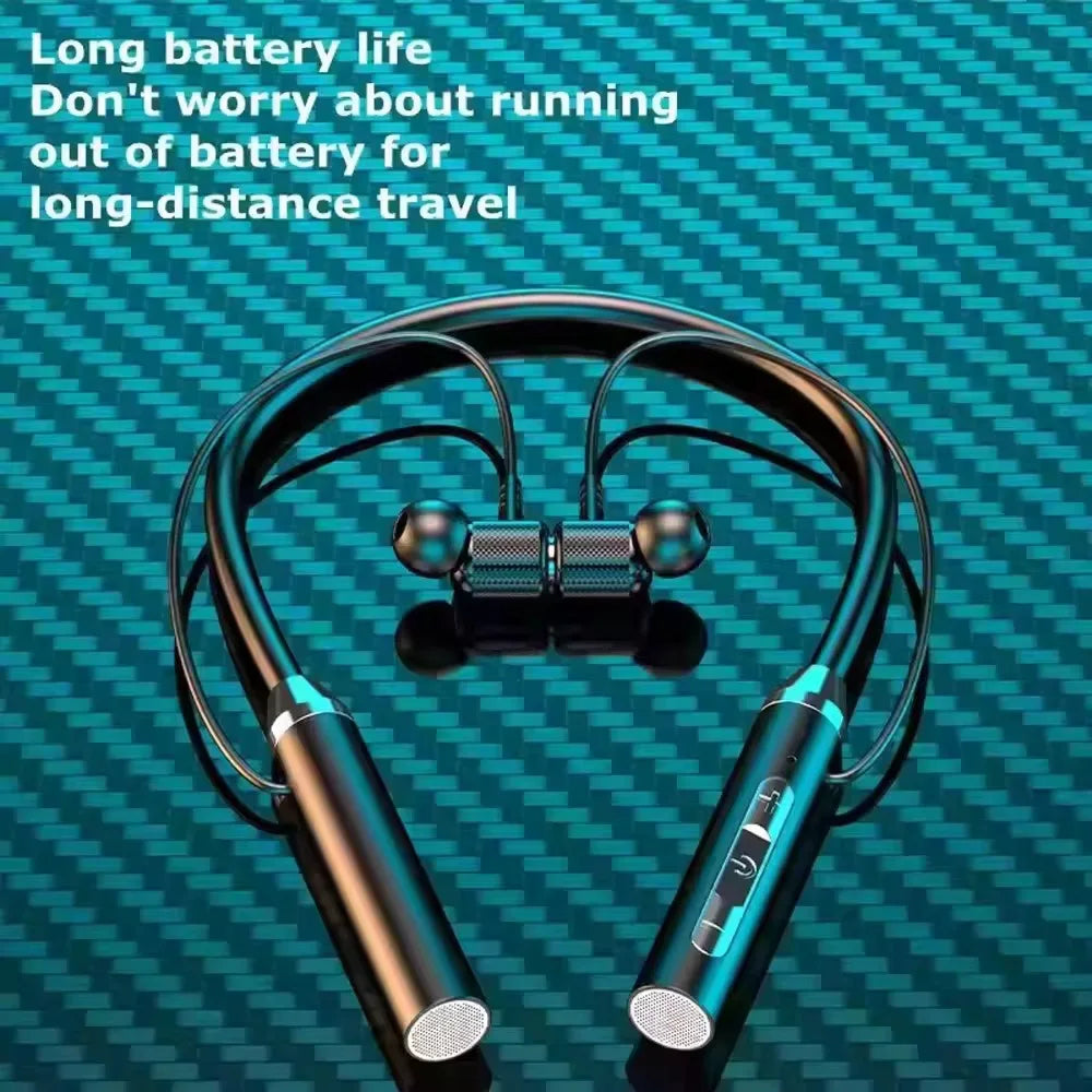 Wireless Bluetooth Neckband Earphones – Magnetic Sports Headset with LED Display