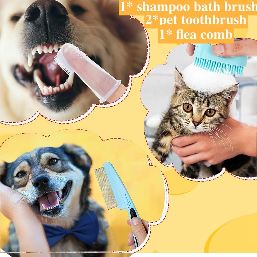 7pcs Pet Grooming Kit, Self-Cleaning Brush