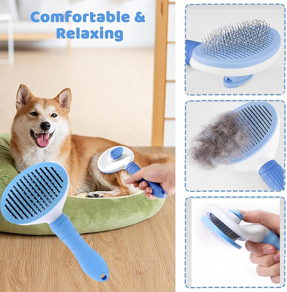 7pcs Pet Grooming Kit, Self-Cleaning Brush