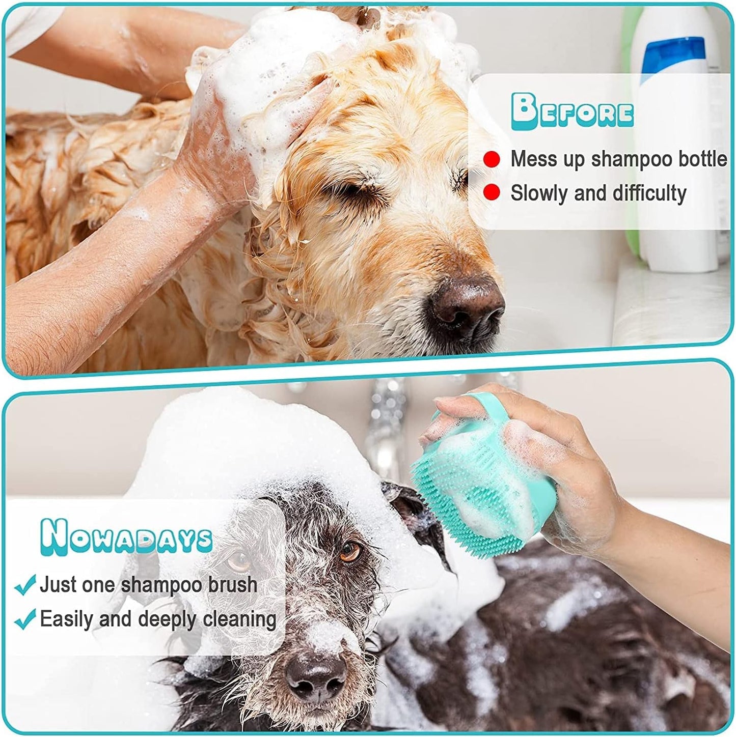 7pcs Pet Grooming Kit, Self-Cleaning Brush
